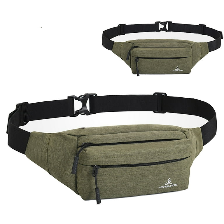 Unisex Waist Bag Pack Casual Functional Belt Bag Fanny Pack Army green