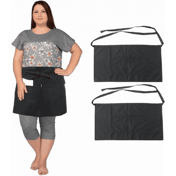 Unisex Waist/half Bistro Server Aprons with Pockets. Plus Size Apron XL XXL or Waist W40+