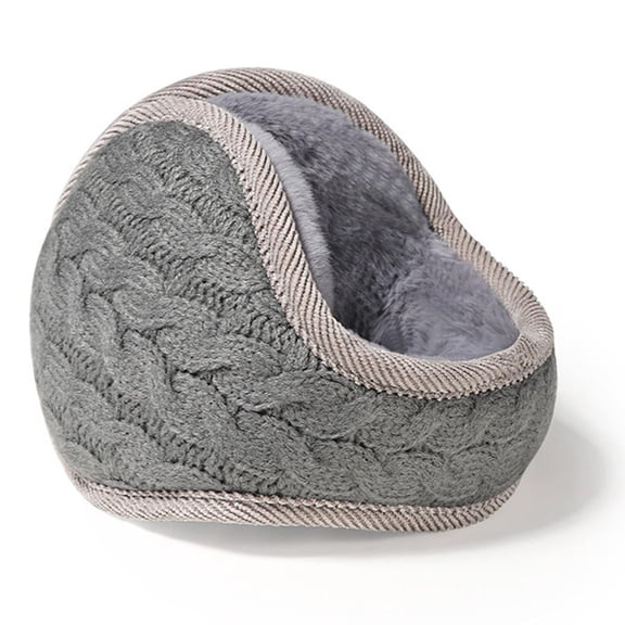 Unisex Warm Knit Earmuffs, Foldable Ear Warmers Adjustable Knitted Earmuffs with Fuzzy Lining Unisex Furry Winter Earmuffs, Warm Knit Earmuffs, Suitable for Leisure, Hiking, Cycling, Traveling