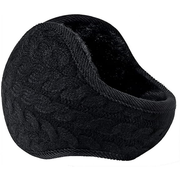 Unisex Warm Knit Earmuffs Ladies Cashmere Winter Pure Color Outdoor Fur Earwarmer, Adjustable Wrap