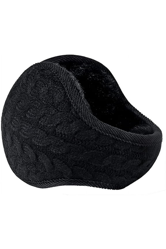 Unisex Warm Knit Earmuffs Ladies Cashmere Winter Pure Color Outdoor Fur Earwarmer, Adjustable Wrap