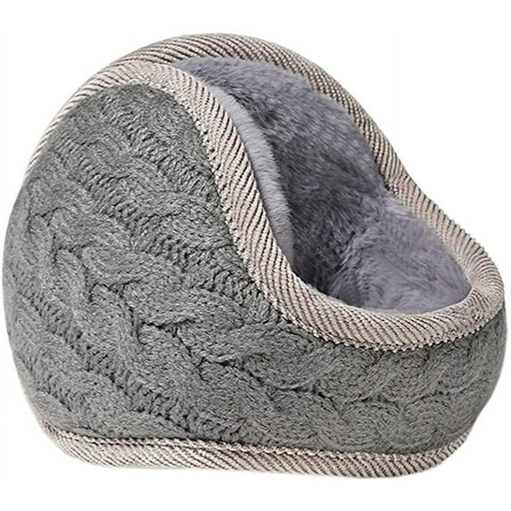 Unisex Warm Knit Earmuffs Ladies Cashmere Winter Pure Color Outdoor Fur Earwarmer, Adjustable Wrap