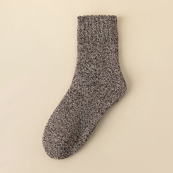 Unisex Warm Socks Cold Resistant Wool Socks Thickened Socks Solid Color Fashion Daily Casual Footwear Coffee