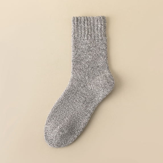 Unisex Warm Socks Cold Resistant Wool Socks Thickened Socks Solid Color Fashion Daily Casual Footwear Light Gray