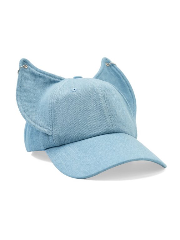Unisex Washed Denim Baseball Cap Dog Ear Hat Adjustable Casual Outdoor Dad Hat
