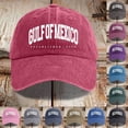 thumbnail image 1 of Unisex Washed Denim Printed Baseball Cap Men Women Gulf of Mexico Hat Spring Fall Summer Purple One Size, 1 of 1