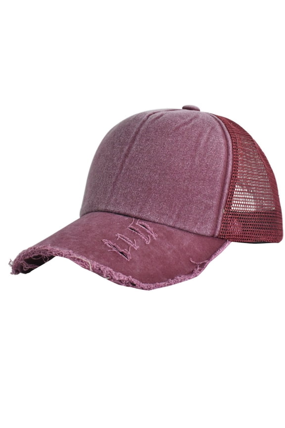 Unisex Washed Ripped Hole Baseball Cap Vintage Distressed Sunshade Adjustable Sport Dad Hat Retro