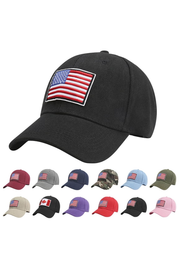 Unisex Washed Soft Cotton Fitting Cap with Flag Embroidery Casual Design