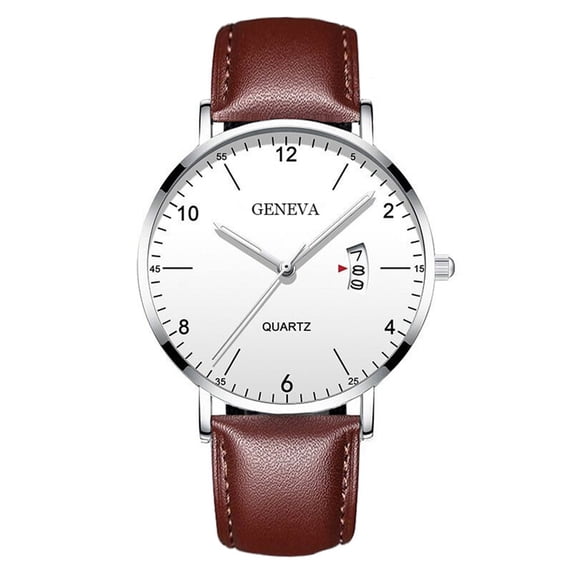 Unisex Watch, Mens Watches Ultra-Thin Minimalist Quartz Wristwatch with Date Window Watches for Men, Leather Strap Watches for Men Watch