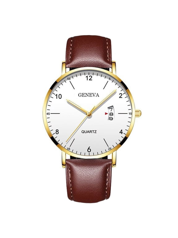 Unisex Watch, Mens Watches Ultra-Thin Minimalist Quartz Wristwatch with Date Window Watches for Men, Leather Strap Watches for Women & Men Watch