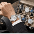 thumbnail image 1 of Unisex Watches With Multi Subdial Dial, Analog Wrist Watch With Assorted Straps And Metal Bracelet For Casual Dress Style, 1 of 3