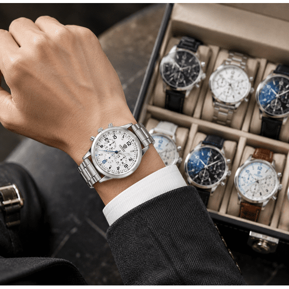 Unisex Watches With Multi Subdial Dial, Analog Wrist Watch With Assorted Straps And Metal Bracelet For Casual Dress Style
