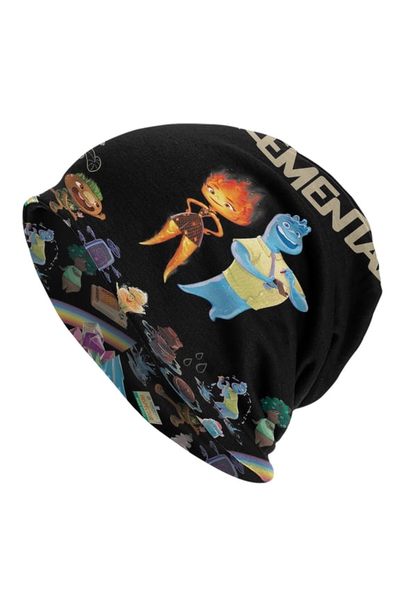 Unisex Water Fire Element-a Knitted Hat Warm Slouchy Knit Hat Headwear Skull Hat for Men Women