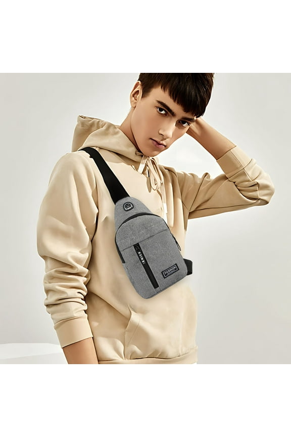 Unisex Water-Resistant Crossbody Sling Bag with Multiple Pockets for Sports Travel and Everyday Essentials