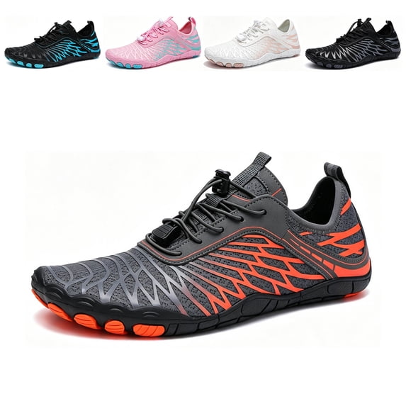 Unisex Waterproof Minimalist Zero-Drop Hiking Shoes, Wide Toe Box Trail Running Outdoor Sneakers