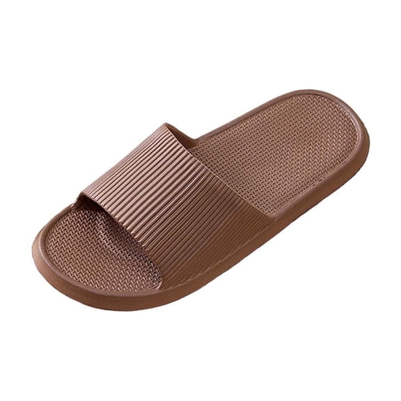 Unisex Waterproof Slides, EVA House Slippers Slip-Resistant Indoor Outdoor, Lightweight Brown Comfort Slides for Men and Women,Size 38
