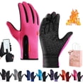 thumbnail image 1 of Unisex Waterproof & Windproof Thermal Non-Slip Gloves,Winter Warm Touchscreen Sports Glove Cold Weather for Outdoor Cycling(Pink,X-Large), 1 of 7