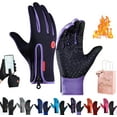 thumbnail image 1 of Unisex Waterproof & Windproof Thermal Non-Slip Gloves,Winter Warm Touchscreen Sports Glove Cold Weather for Outdoor Cycling(Purple,Medium), 1 of 7