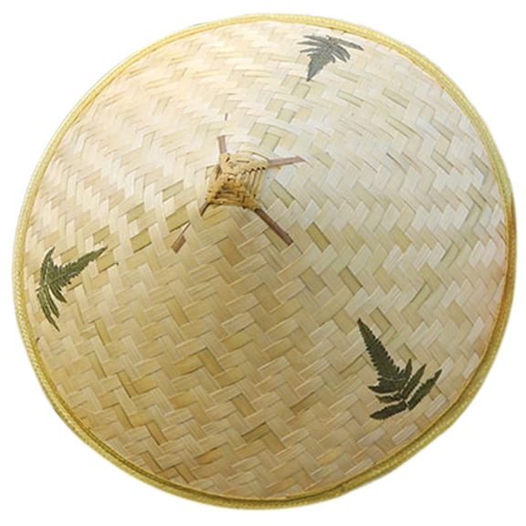 Unisex Weaving Cone Hat Chinese Outdoor Cone Hat Traditional Handmade Hat for Kids Taking Photo