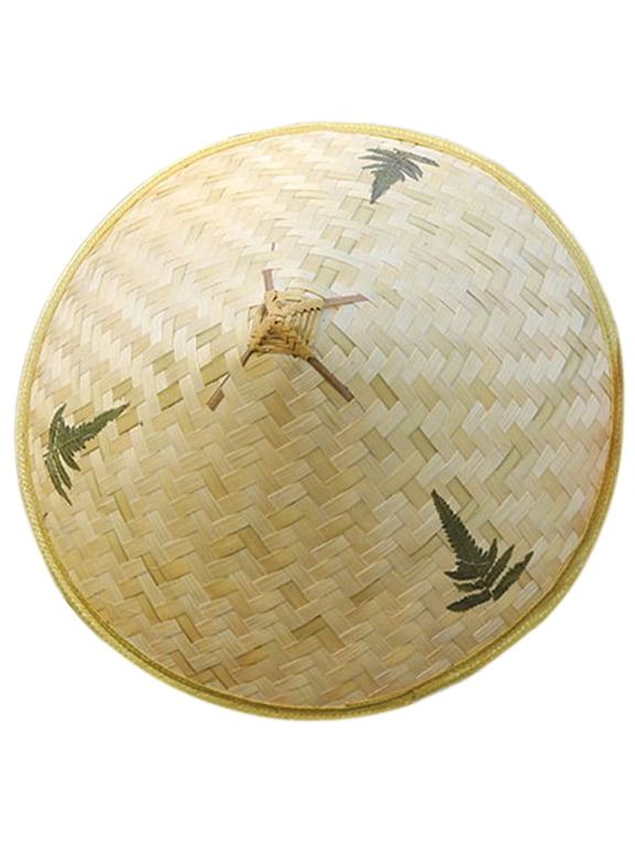Unisex Weaving Cone Hat Chinese Outdoor Cone Hat Traditional Handmade Hat for Kids Taking Photo