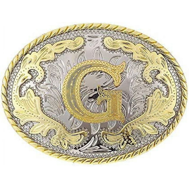Unisex Western Belt Buckle Initial Letters ABCDJST to Z Cowboy Rodeo