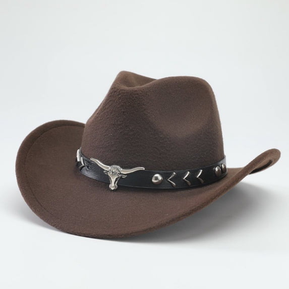 Unisex Western Cowboy Hat with Jazz Style Curled Brim for Men and Women Classic Vintage Top Hat for Country Music Festivals Horseback Riding Cosplay and Fashion Statements