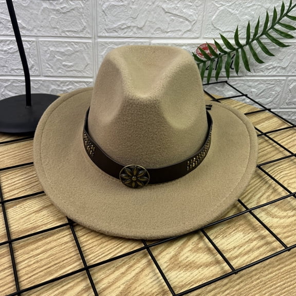 Celivon Unisex Western Cowboy Hat Summer Casual Wide Brim Travel Loose Cap