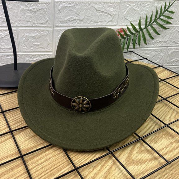 Celivon Unisex Western Cowboy Hat Summer Casual Wide Brim Travel Loose Cap