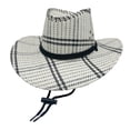 thumbnail image 1 of Unisex Western Cowboy Hat with Braided Band, Straw Adjustable Strap Hat for Men Women, 1 of 2