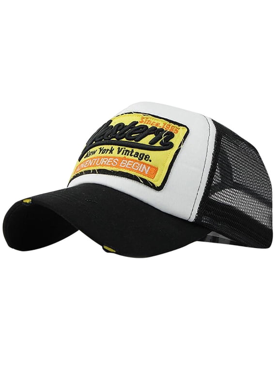Unisex Western New York Vintage Trucker Hat Distressed Mesh Baseball Cap Adjustable