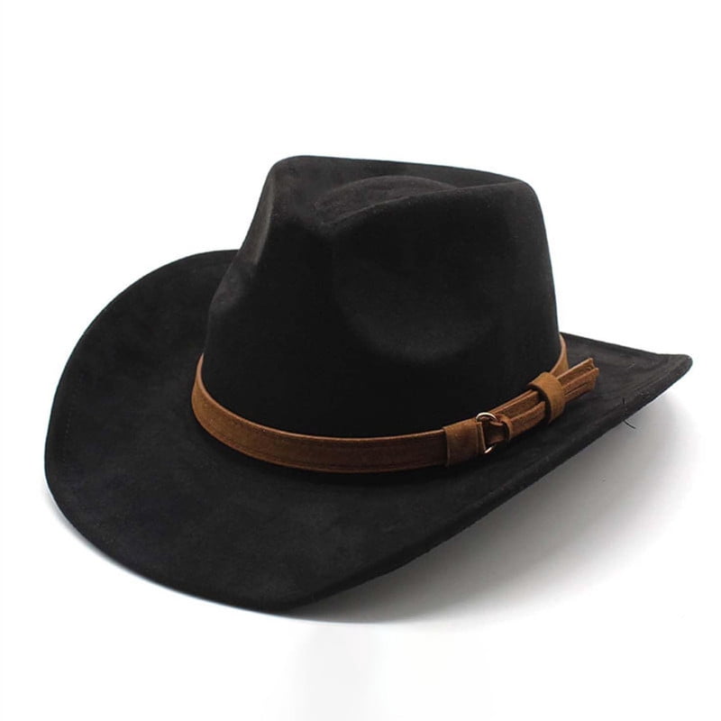 Unisex Western Suede Cowboy Cowgirl Hat Classic Wide Brim  display picture 3