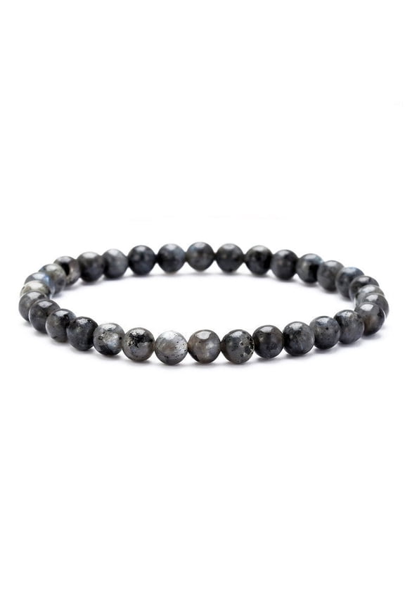 Unisex White Crystal Volcanic Stone Bead Bracelet: Simple Geometric Design, Individually Packed