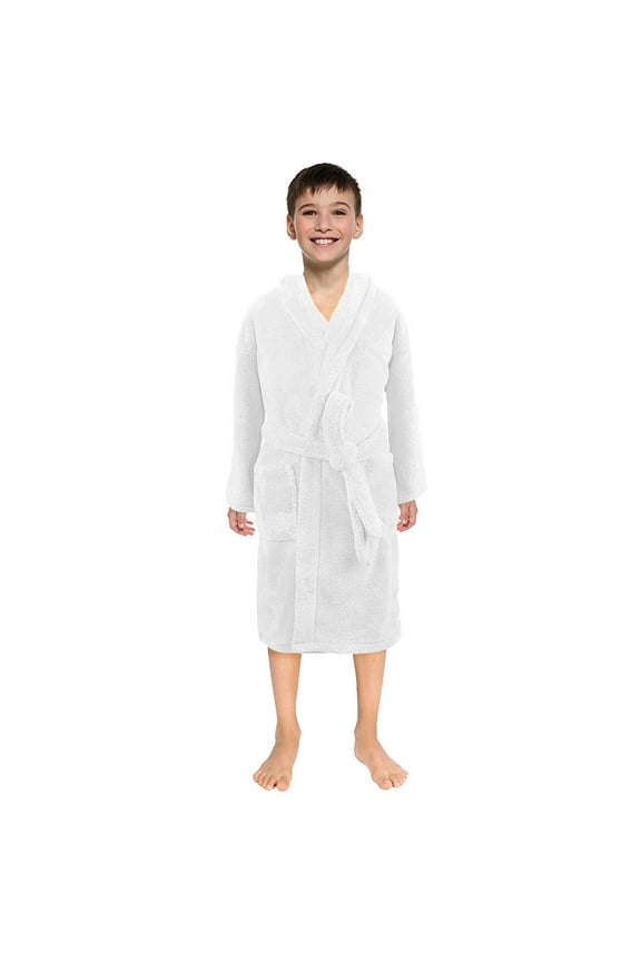 Blend Long Sleeve Bathrobe for Ages 3-5 Years, Hypoallergenic Soft Sleepwear with Easy-Care Fabric