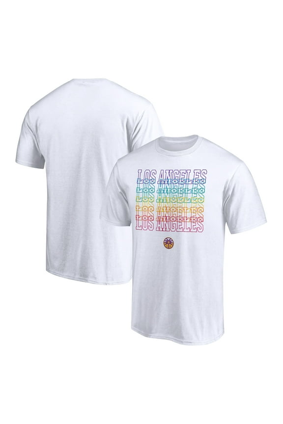 Unisex White Los Angeles Sparks Wordmark Pride T-Shirt