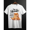 thumbnail image 1 of Unisex White Print Tshirt Graphic Tees Shirts Funny Grumpy Cat I'm Not Even Talking To Myself Design Casual Tops S-5XL, 1 of 5