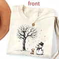 thumbnail image 1 of Unisex White Print Tshirt Graphic Tees Shirts Winter Tree Snowman Dog Holiday Humor S-5XL Tops, 1 of 5