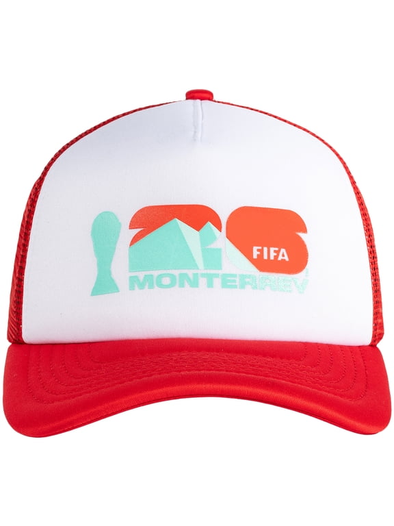 Unisex White/Red FIFA World Cup 2026 Monterrey Flagship Foam Adjustable Trucker Hat