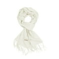 thumbnail image 1 of TZ Promise Men Women's White Scarves Solid Plain Classic Soft Long for Winter Warm, 1 of 4