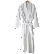 Unisex White Terry Cotton Kimono 48 x 63 Robe Standard Size