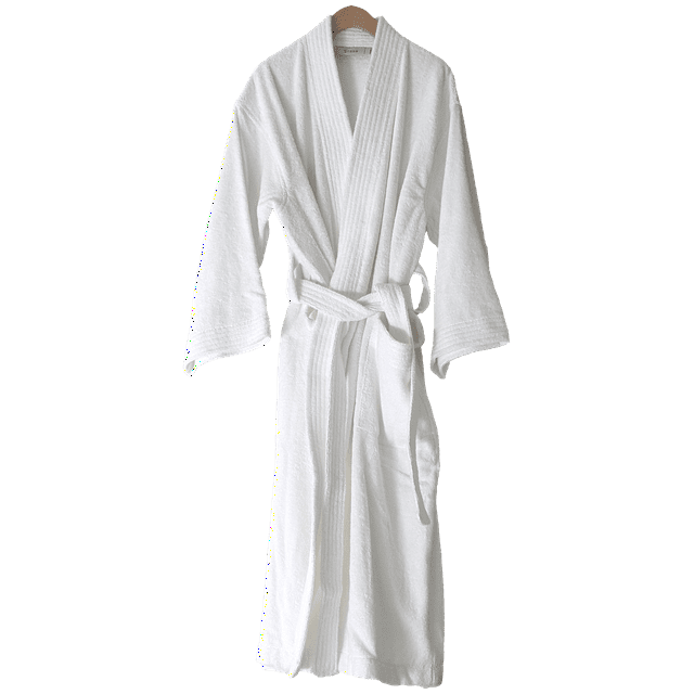 Unisex White Terry Kimono Robe Large 52 x 70