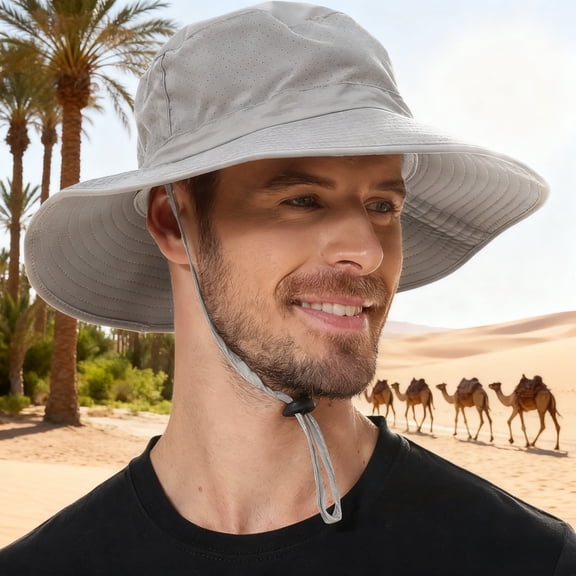 Unisex Wide Brim Boonie Hat - UPF 50+ UV Protective & Cooling for Hiking and Beach