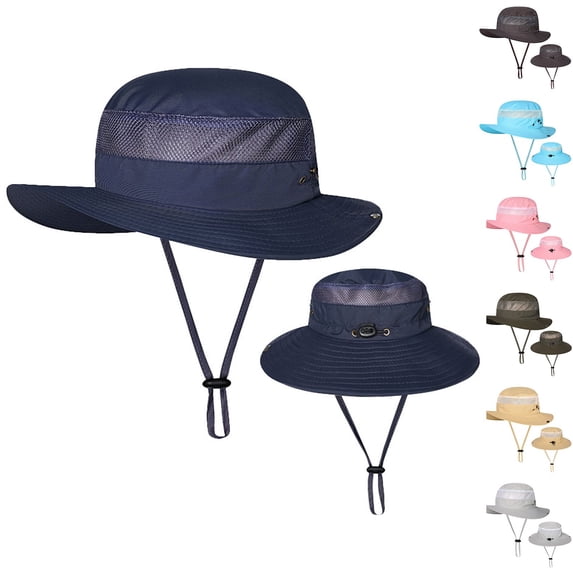Unisex Wide Brim Bucket Hat, UPF 50+ Sun Hat with Adjustable Chin Strap for Fishing, Hiking, Gardening, and Outdoor Summer Protection-Dark Gray