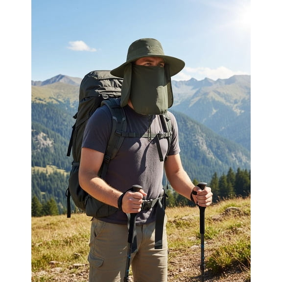 Unisex Wide Brim Sun Hat - UPF 50  UV Protective Bucket Hat for Outdoor Activities like Safari and Gardening