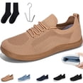 thumbnail image 1 of Unisex Wide Toe Box Zero Drop Walking Shoes, Breathable Mesh Slip-On Non-Slip Soft Sole Casual Business Sneakers,Khaki Size 45, 1 of 7