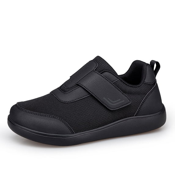 Unisex Wide Width Hook and Loop Walking Shoes for Men Women, Breathable Mesh Comfort Sneakers, Anti-slip Casual Everyday Footwear, 4 Colors