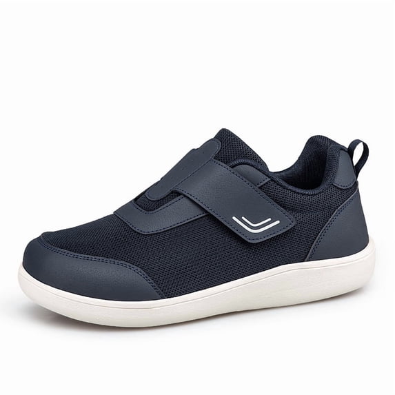 Unisex Wide Width Hook and Loop Walking Shoes for Men Women, Breathable Mesh Comfort Sneakers, Anti-slip Casual Everyday Footwear, 4 Colors