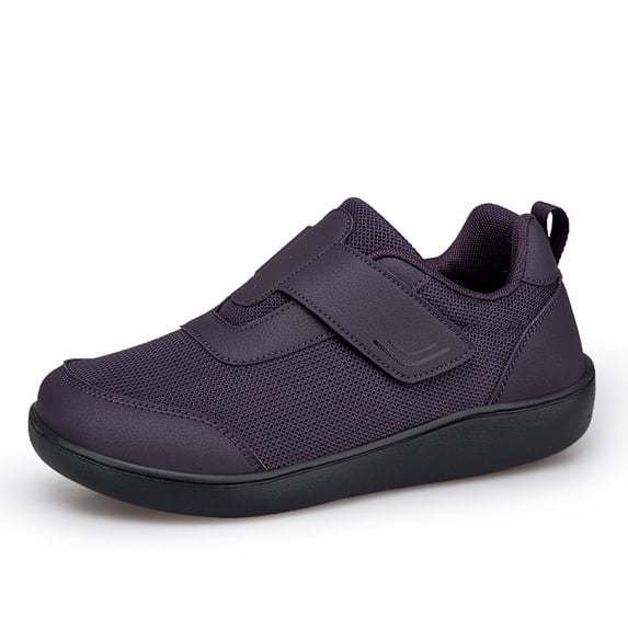 Unisex Wide Width Hook and Loop Walking Shoes for Men Women, Breathable Mesh Comfort Sneakers, Anti-slip Casual Everyday Footwear, 4 Colors