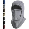 thumbnail image 1 of Unisex Windproof & Warm Balaclava Ski Mask for Men Women Fleece Face Covers Thickened One-Piece Winter Hood Face Mask,Outdoor Neck Warmer Ear Protection(Black), 1 of 8