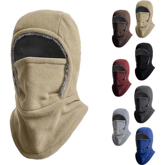 Unisex Windproof & Warm Balaclava, Thickened One-Piece Winter Face Mask Fleece Balaclava Neck Cover Helmet Hood