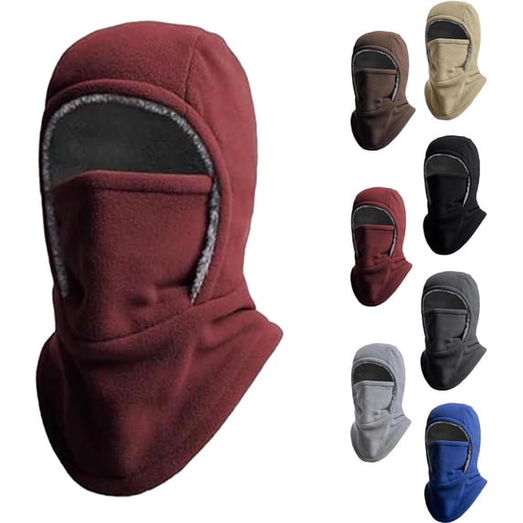 Unisex Windproof & Warm Balaclava, Thickened One-Piece Winter Face Mask Fleece Balaclava Neck Cover Helmet Hood